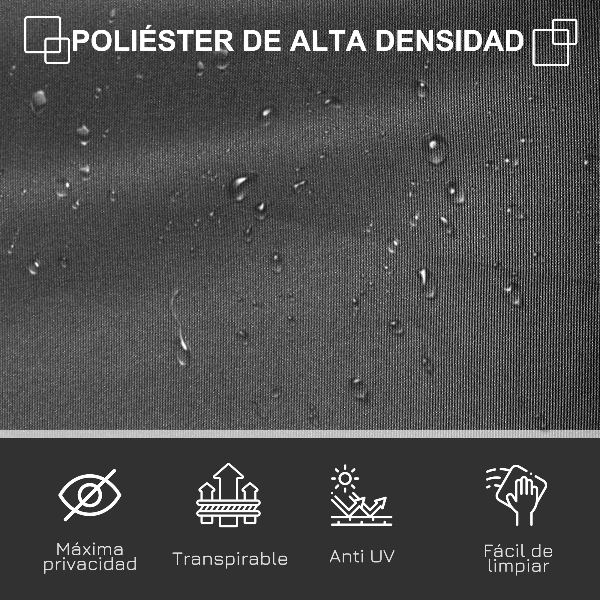 Toldo Lateral Retráctil 300x180 cm Pantalla Enrollable Mampara de Privacidad y Protección Solar para Jardín Balcón Terraza Gris