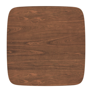 Table carrée 4 personnes en bois foncé finition noyer 90 cm - Julio