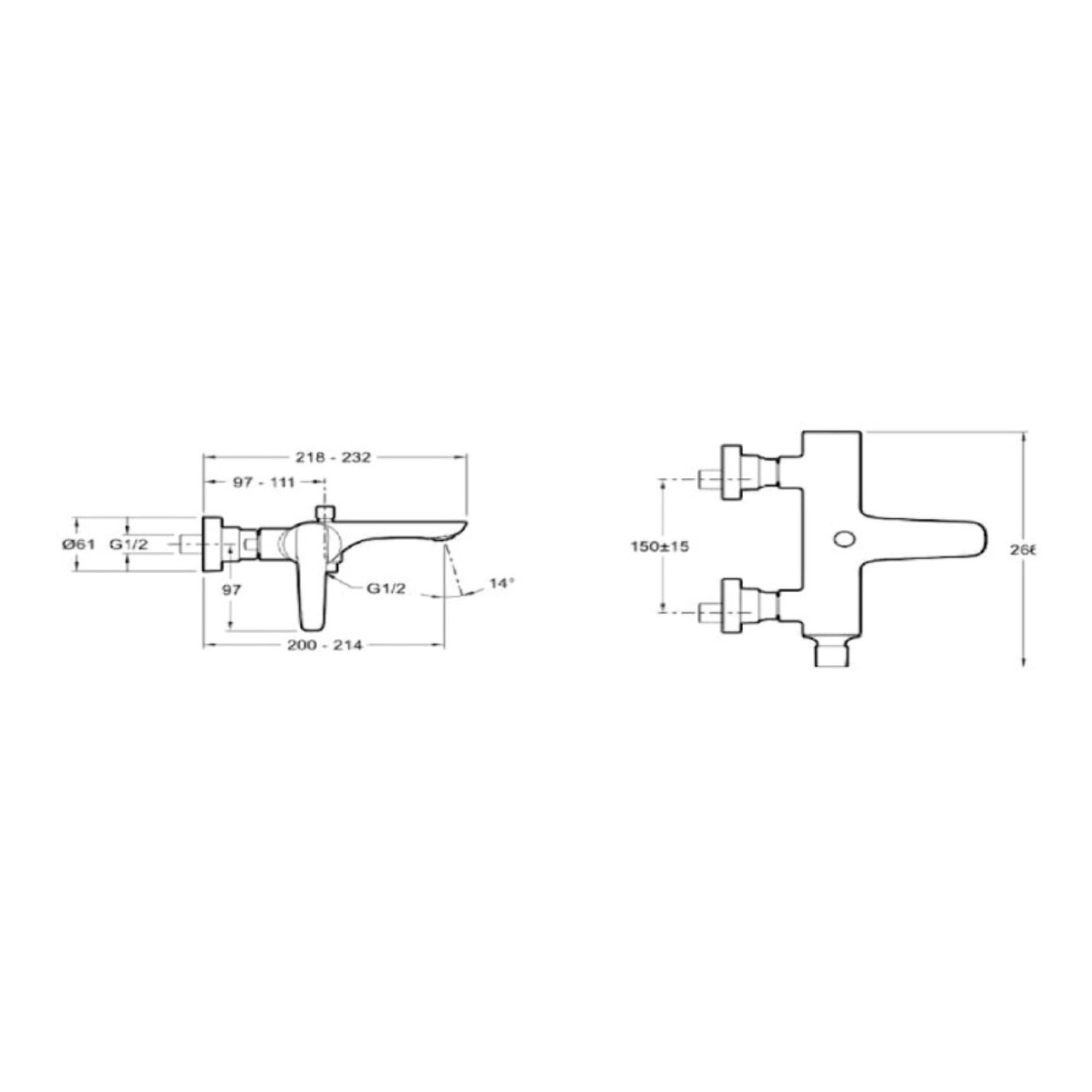 Robinet bain douche mural Aleo+