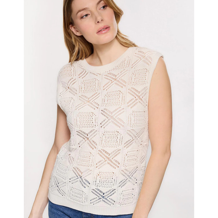 Camiseta de Punto Calado Blanco - Grapi