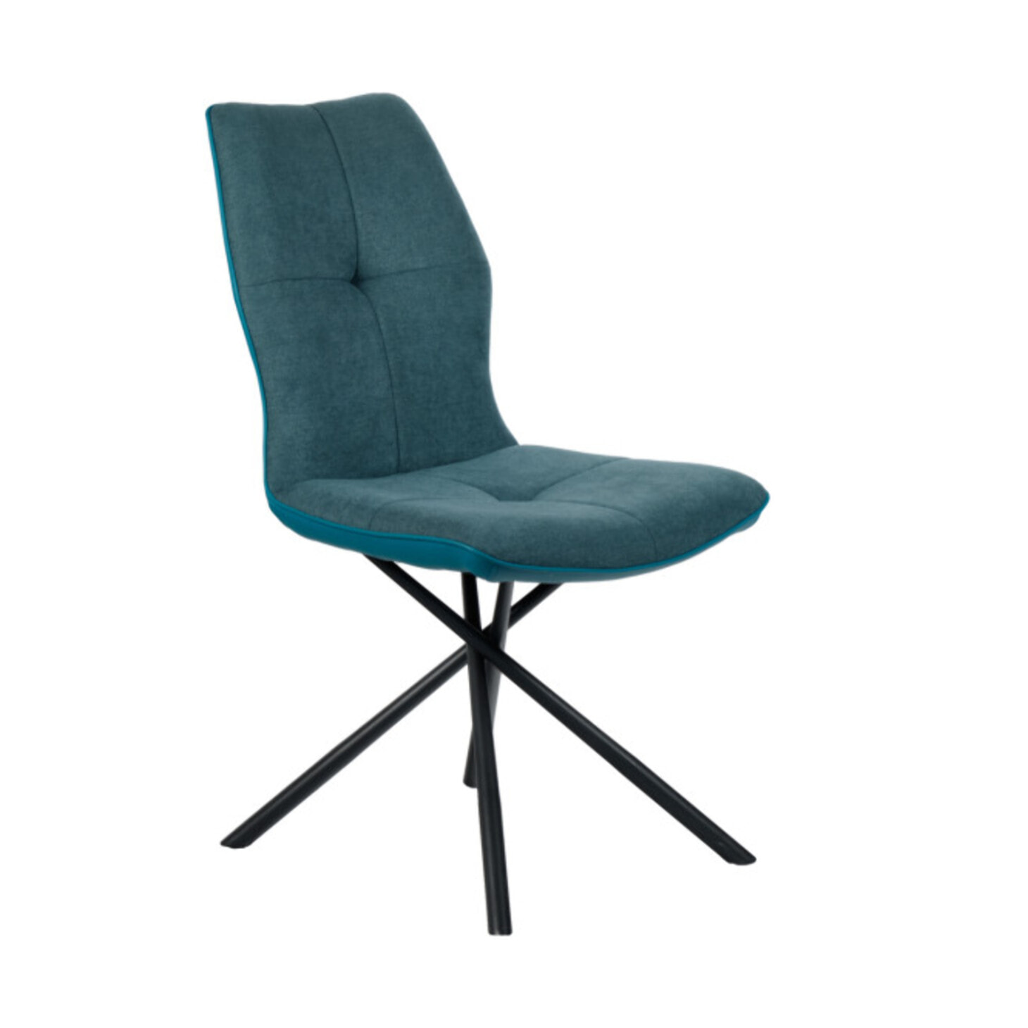 Chaise design en tissu avec piètement en métal noir - ALINE