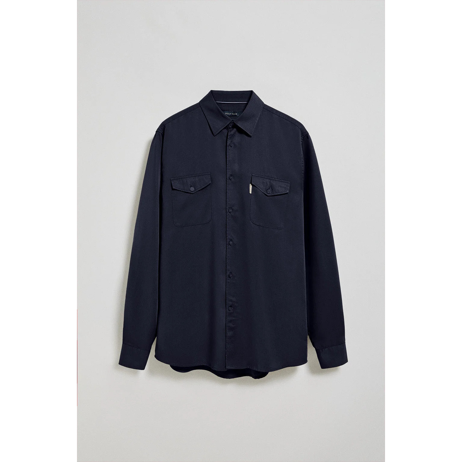 Camisa Franklin azul marino con bolsillos regular fit