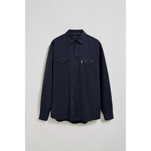 Camisa Franklin azul marino con bolsillos regular fit
