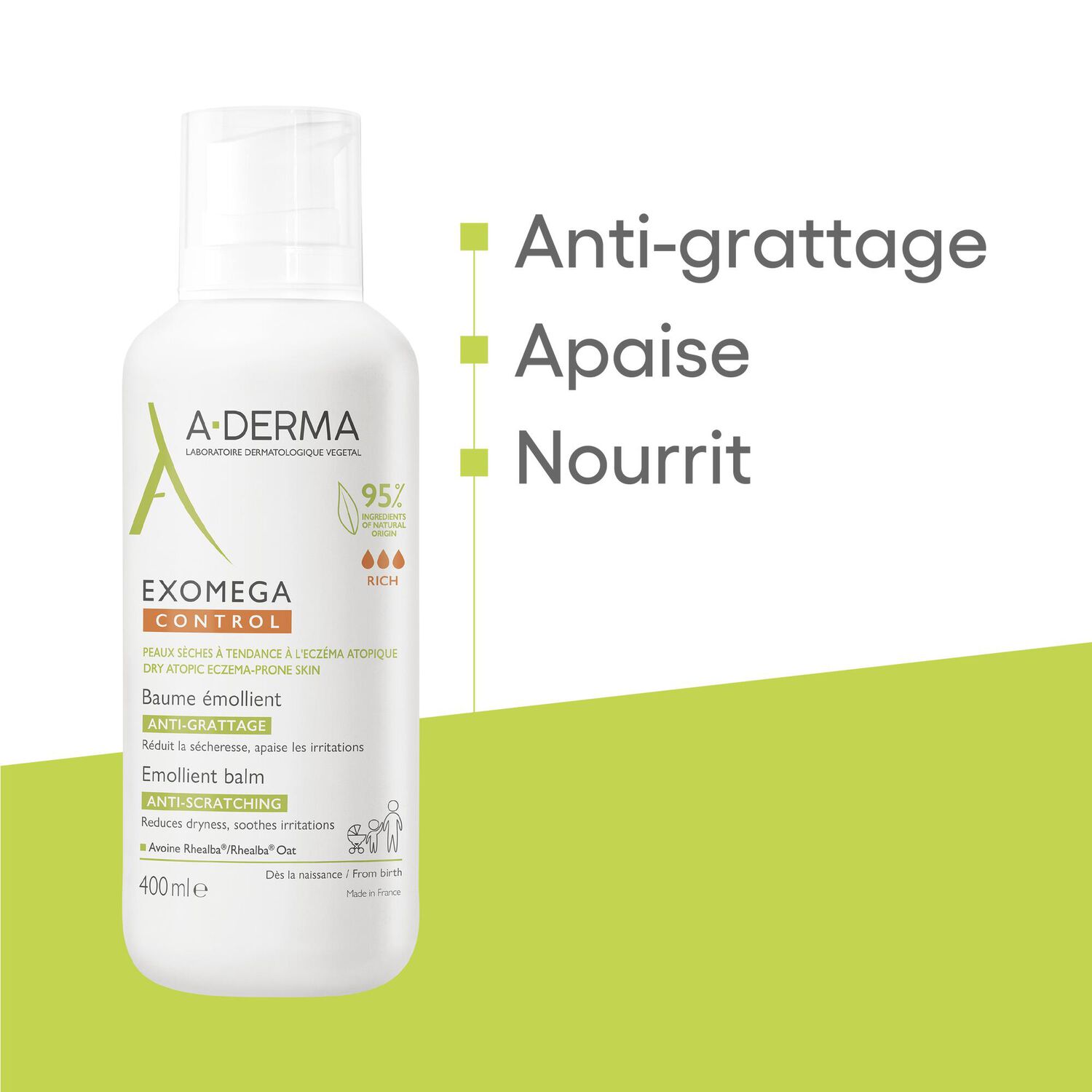 Exomega Control - Baume Emollient Anti-Grattage 400 ml