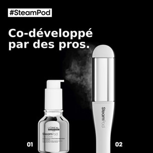 Steampod 4 - Pack Lisseur-Boucleur Professionnel à la Technologie Vapeur Brevetée & Soin 3-en-1 50 ml