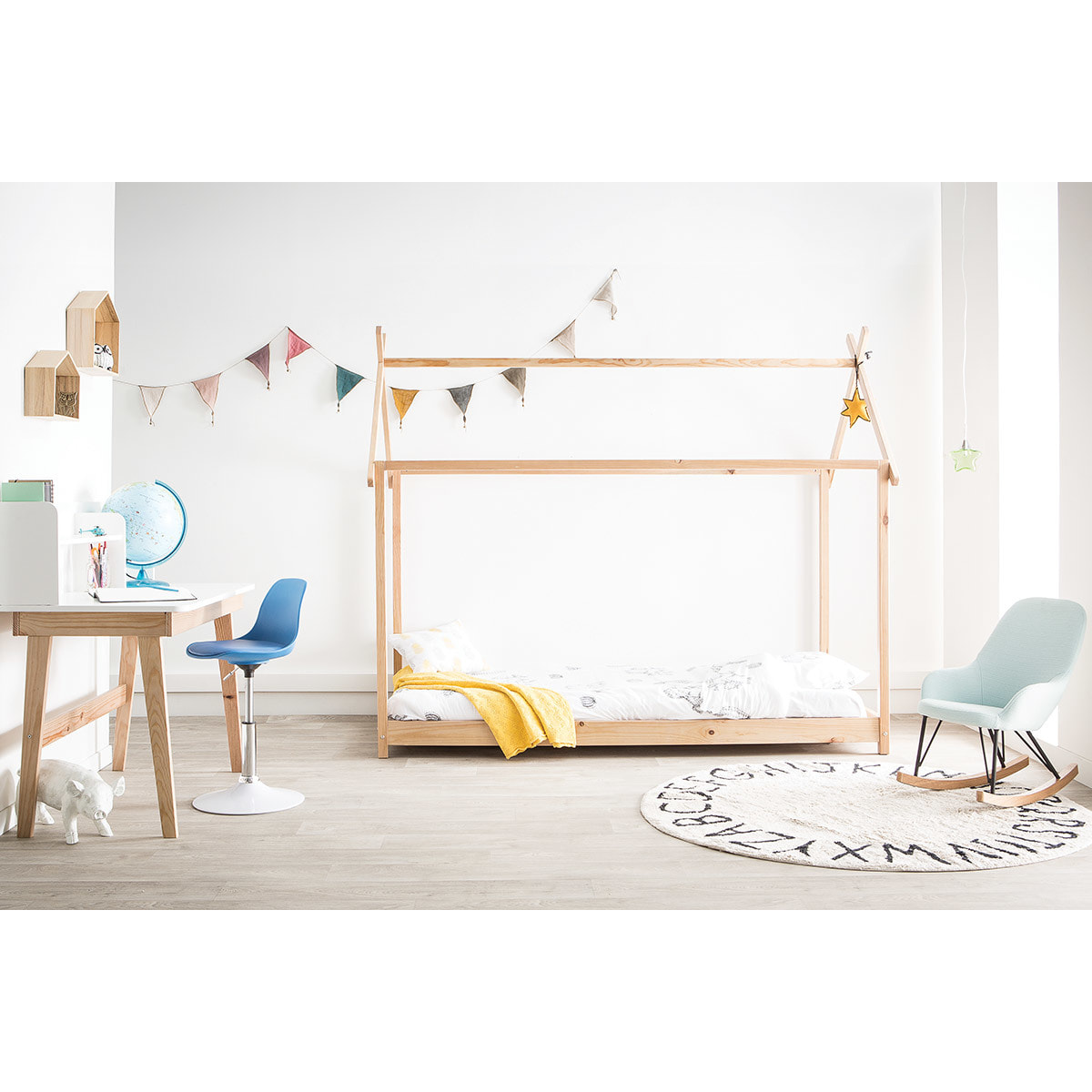 Chaise de bureau design enfant jaune STEEVY