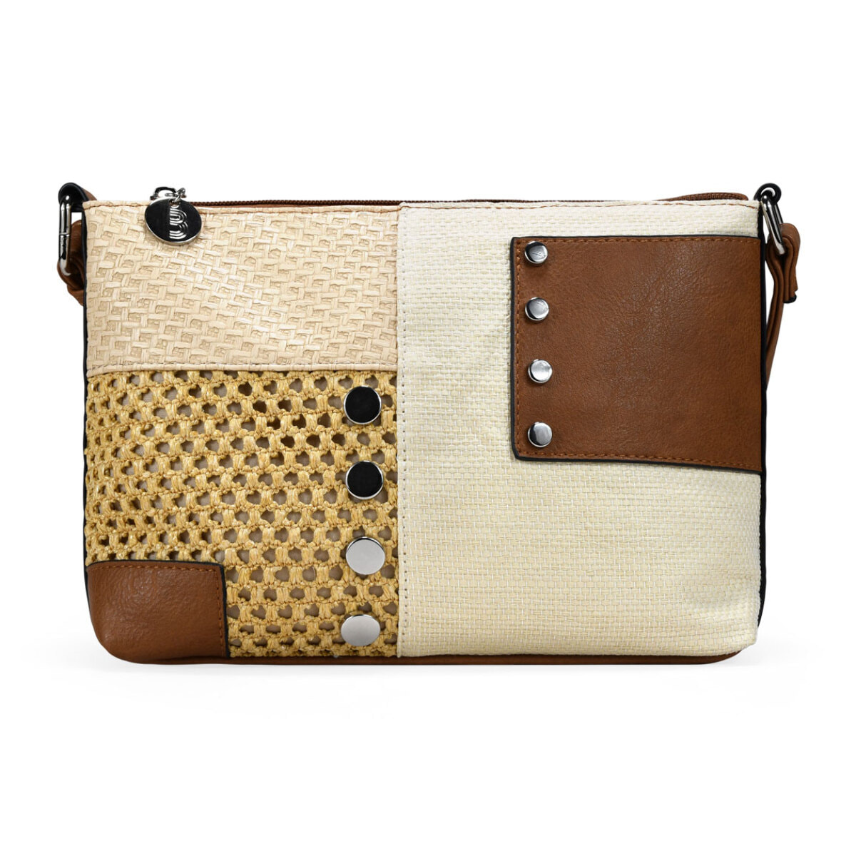 Bolso bandolera cuero con patchwork
