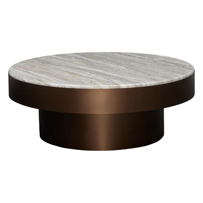 Table basse Graphite ronde D.80cm marron