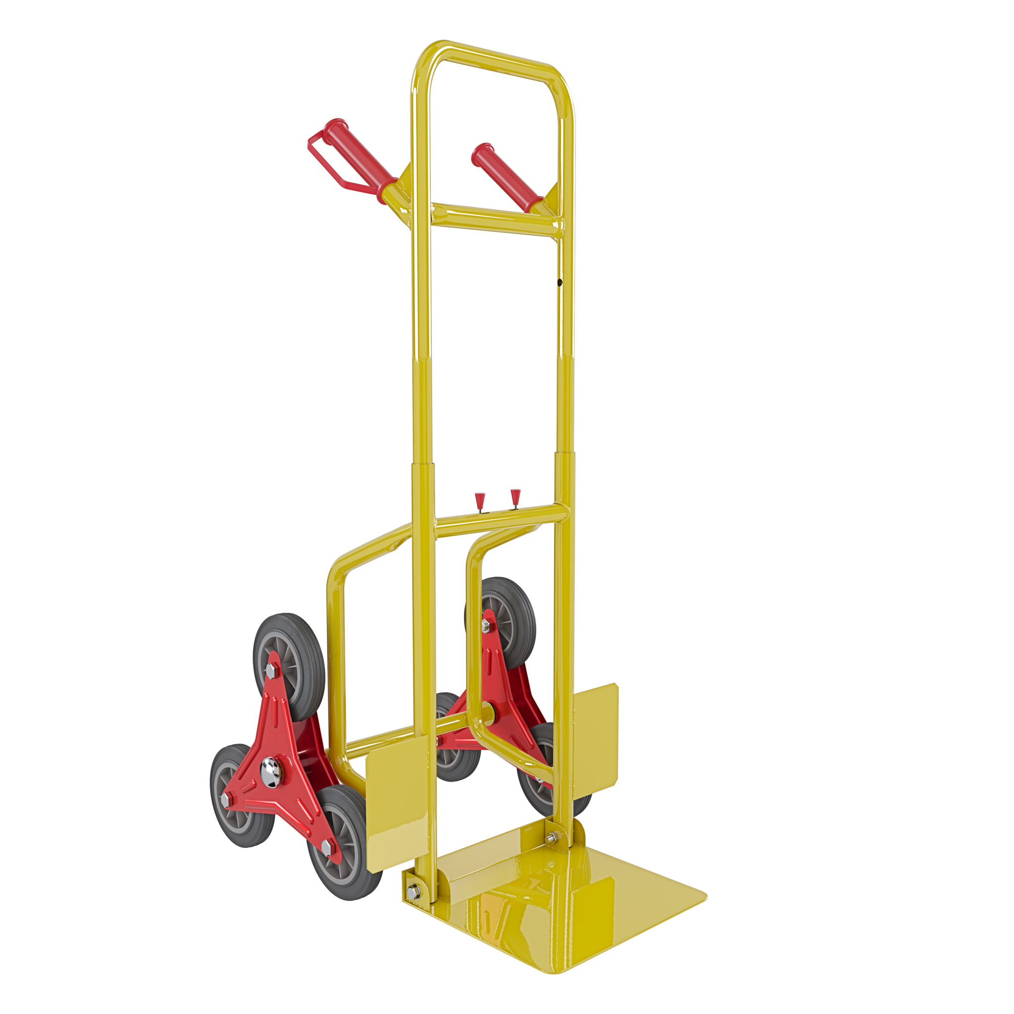 Carrello A Mano Montascale Portapacchi Portata Max 200 Kg Carrellino Pieghevole Acciaio Tubolare Ruote In Gomma Trasporto Pacchi 112x61x44 Cm Giallo
