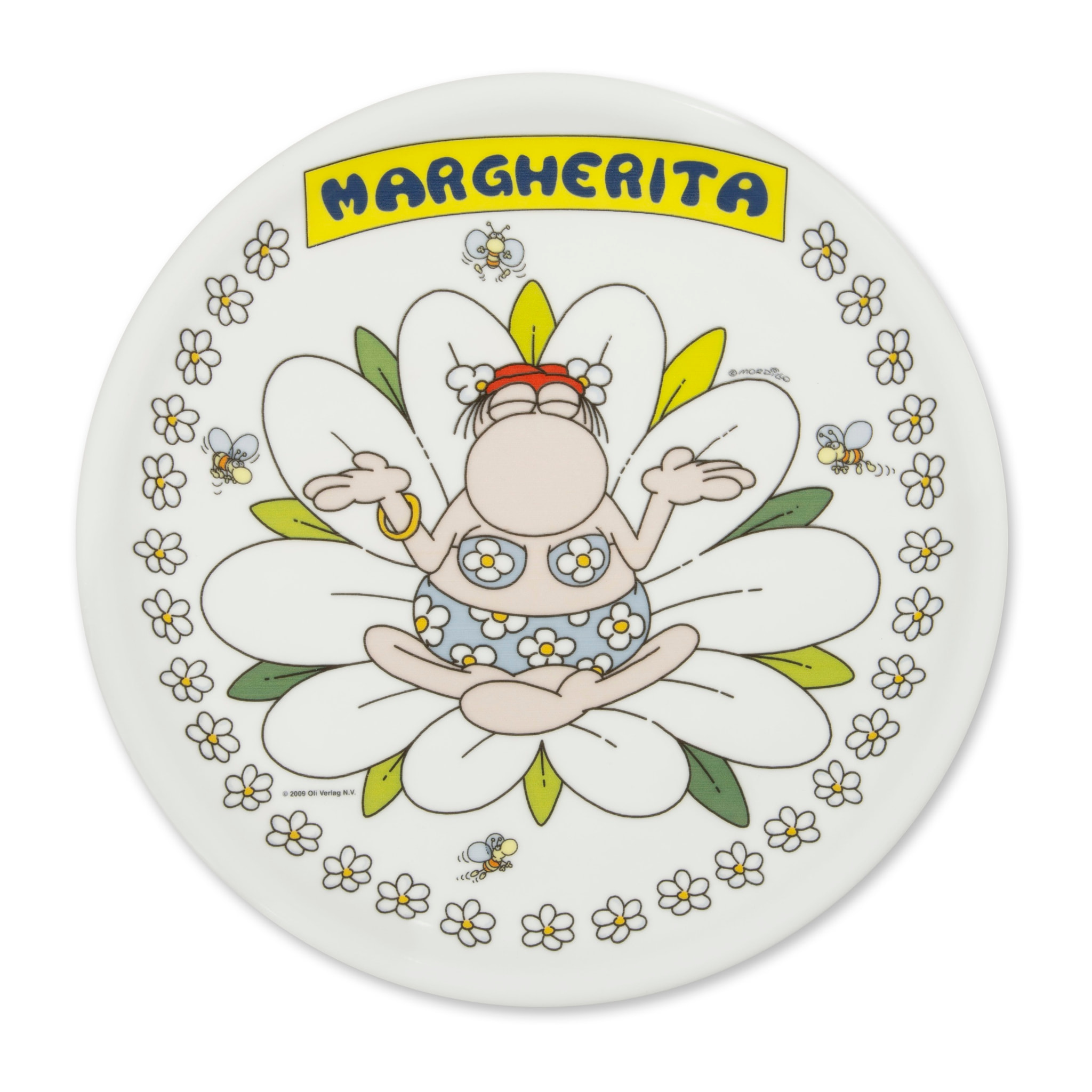 Set de 6 Assiettes à Pizza Excelsa – Mordillo, Porcelaine Multicolore