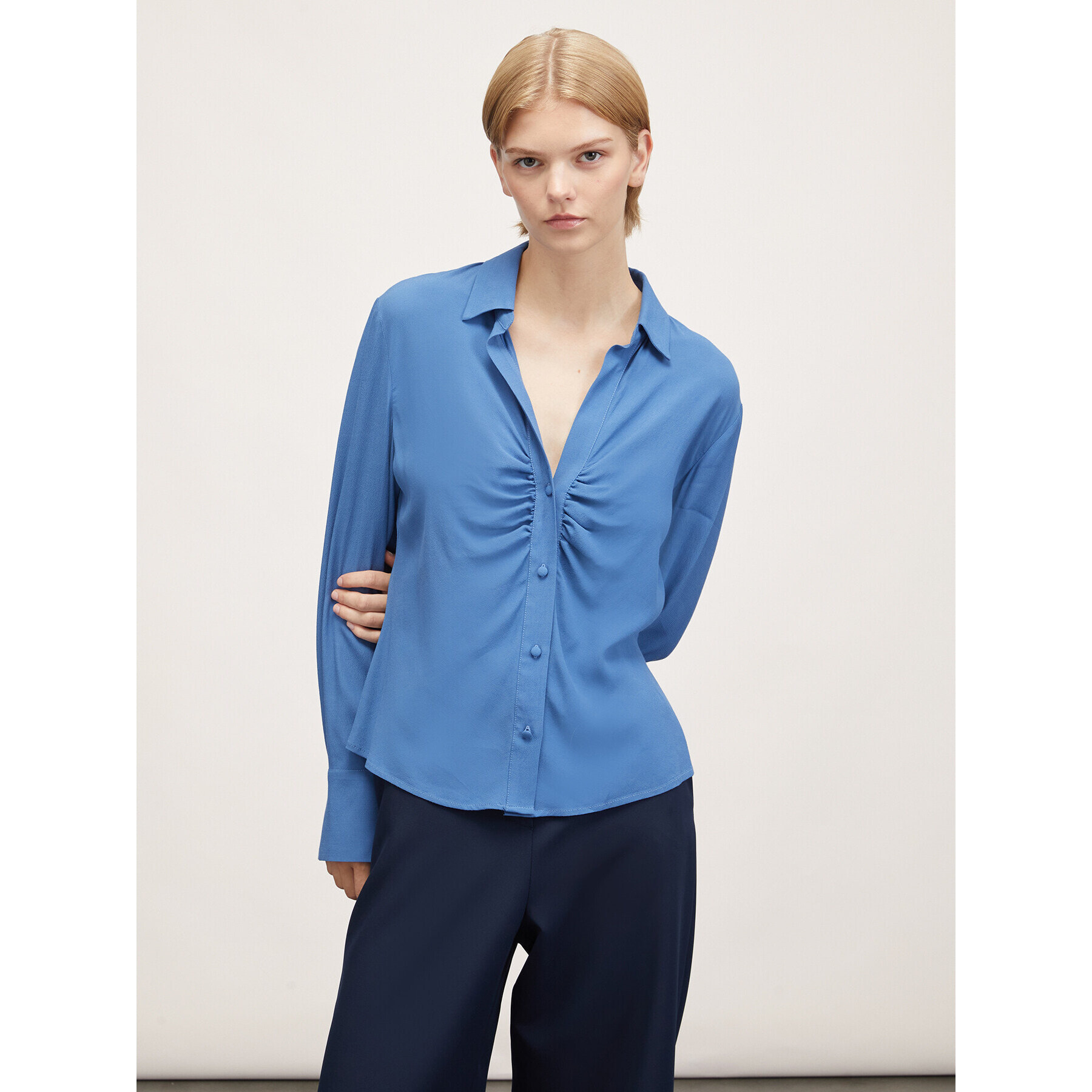 Motivi - Camicia con arriccio - Azzurro