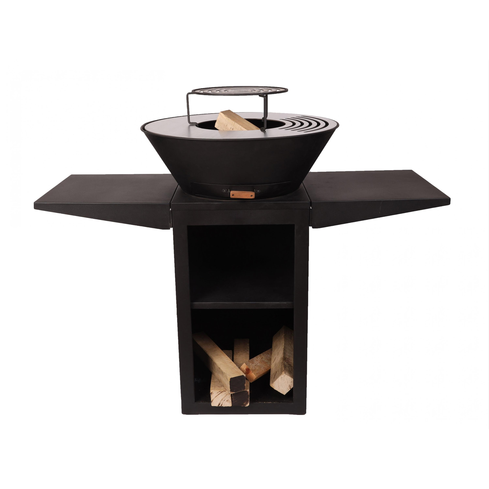 Barbacoa con plancha redonda con grill y soporte en acero EFP57B PURLINE  W