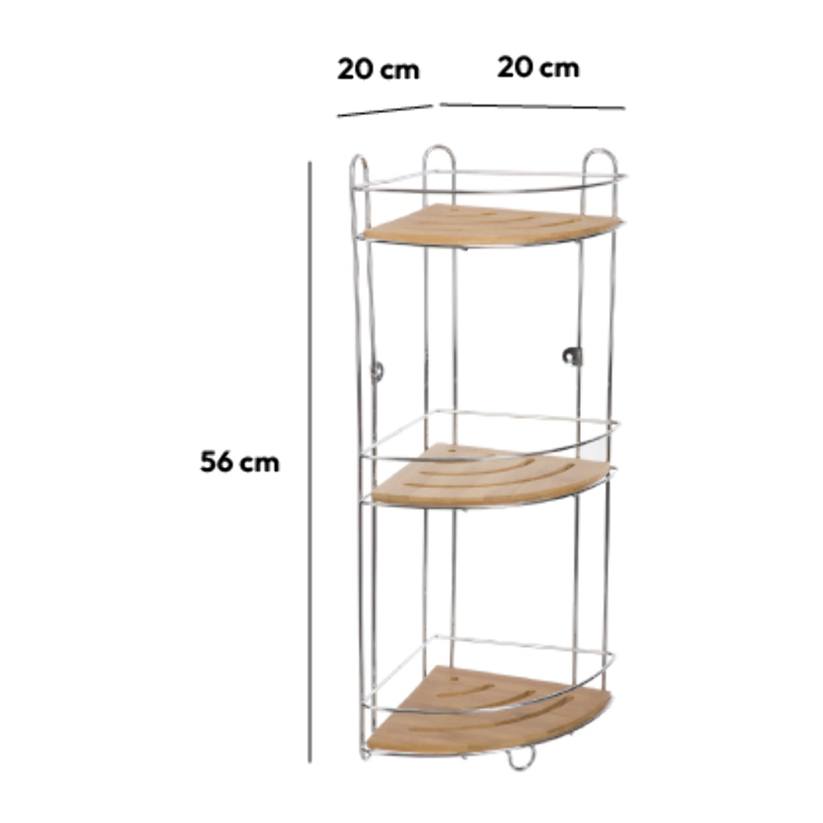 Étagère d'angle 3 niveaux Venterra Bambou