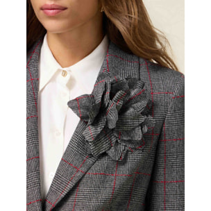 Oltre - Blazer de cuadros con broche - Gris