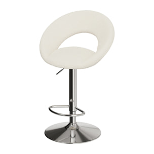 Lot de 2 chaises de bar en tissu bouclé crème 61/76,5 cm - Cloclo