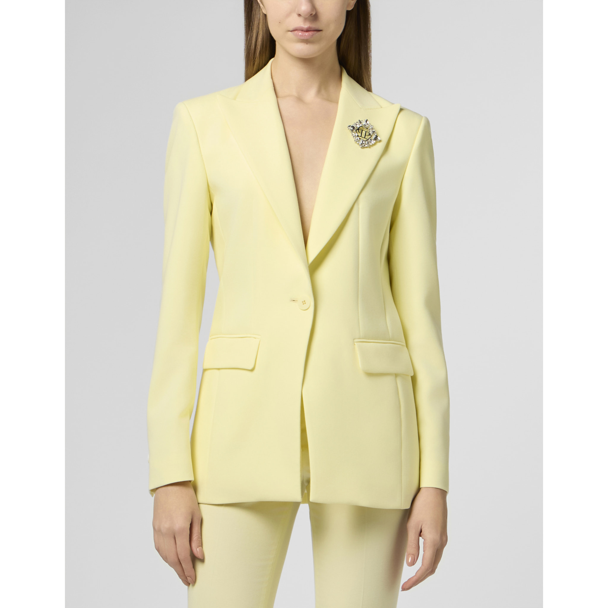 PHILIPP PLEIN Wool Fitted Single-Breasted Blazer