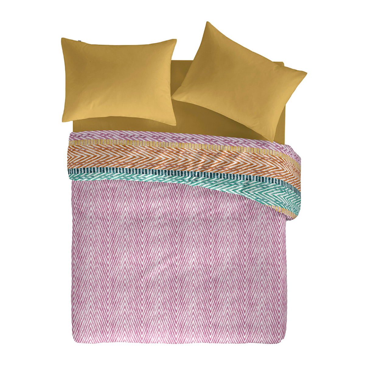 Housse de couette réversible en coton ADDISON - multicolore - vendue seule