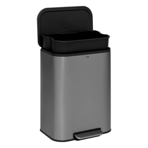 Poubelle en inox finition mat 50L