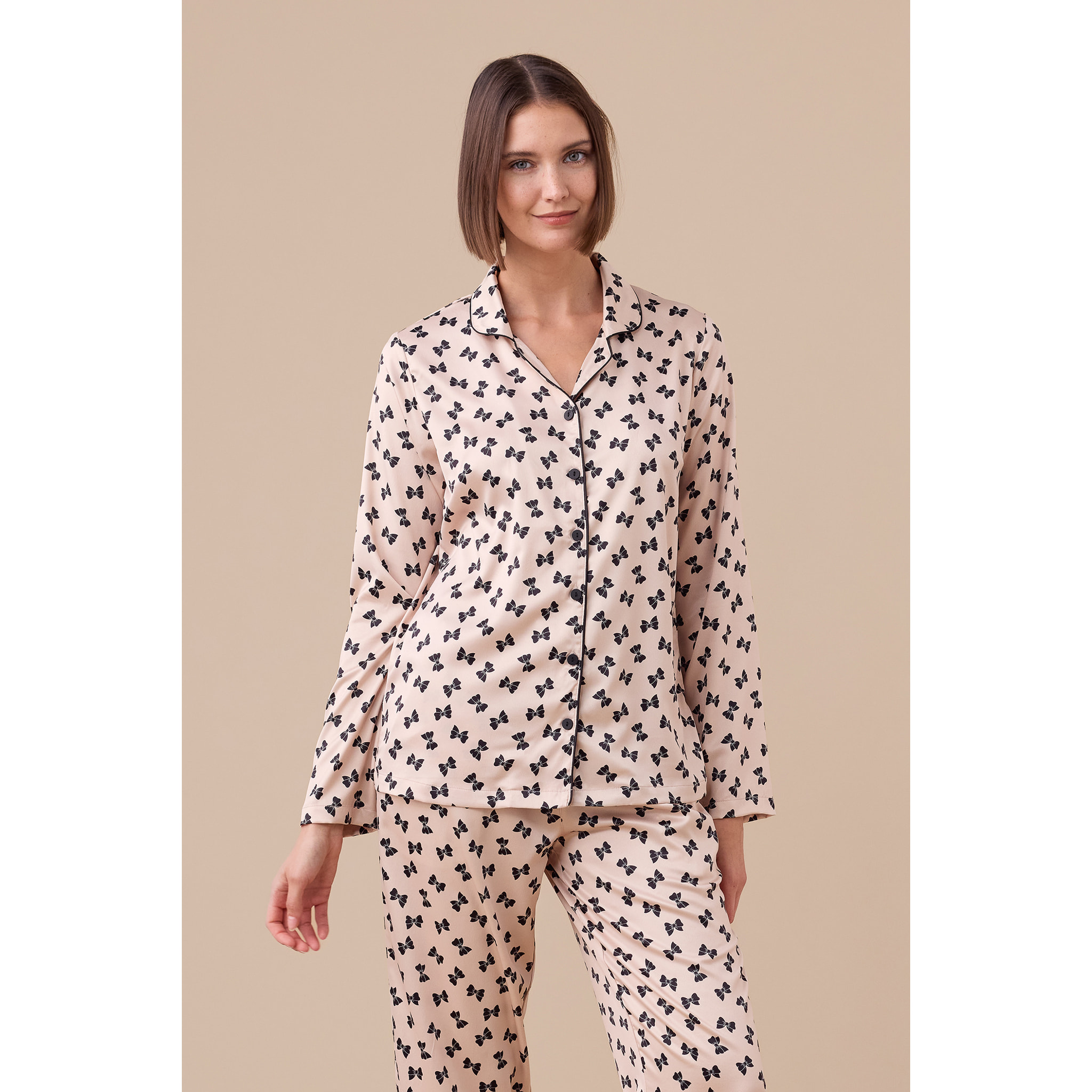 Pigiama donna in raso articolo fiocco. Noidinotte