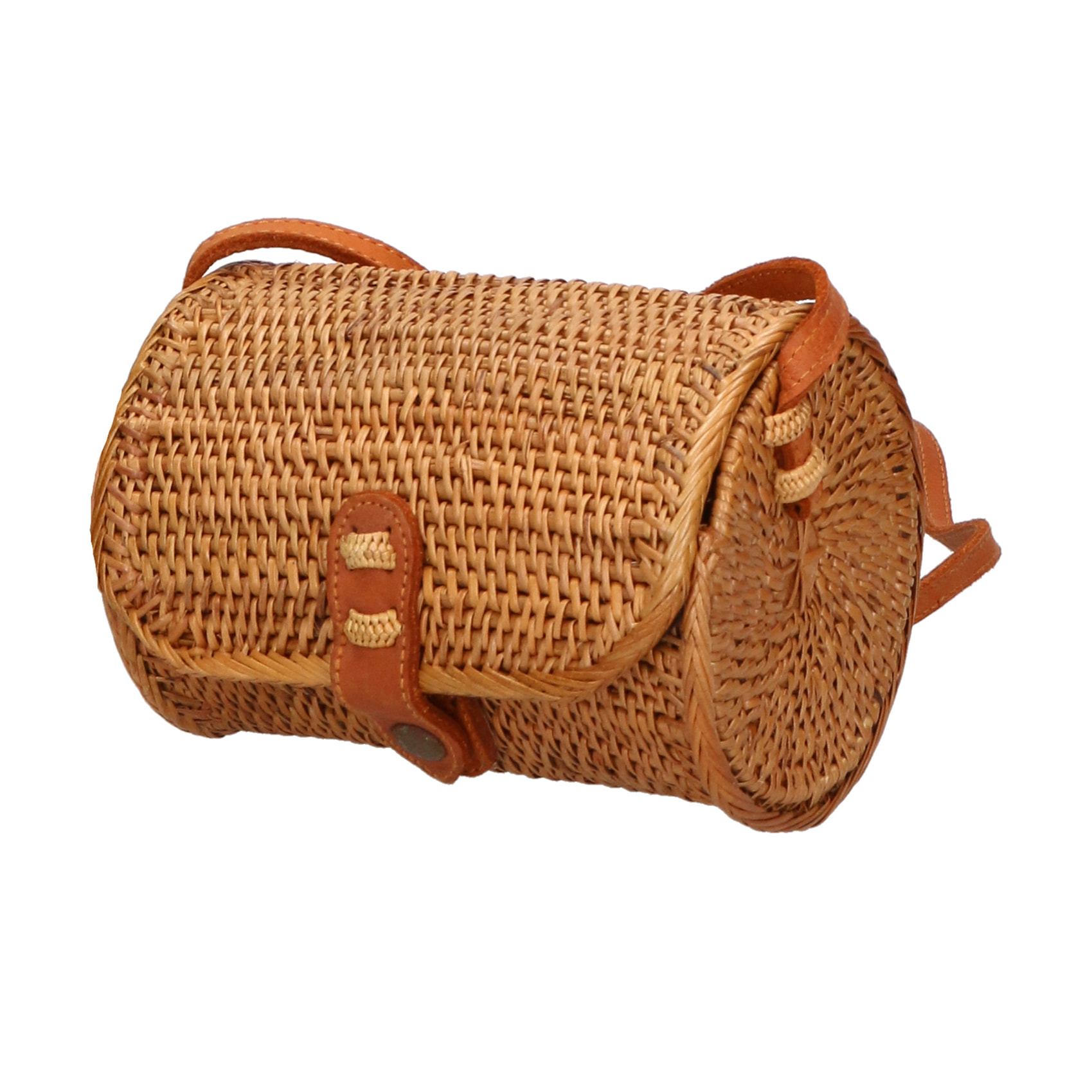 Borsa a tracolla da Donna Laurenzia in Rattan Prodotto Vegano 14x20x14 cm