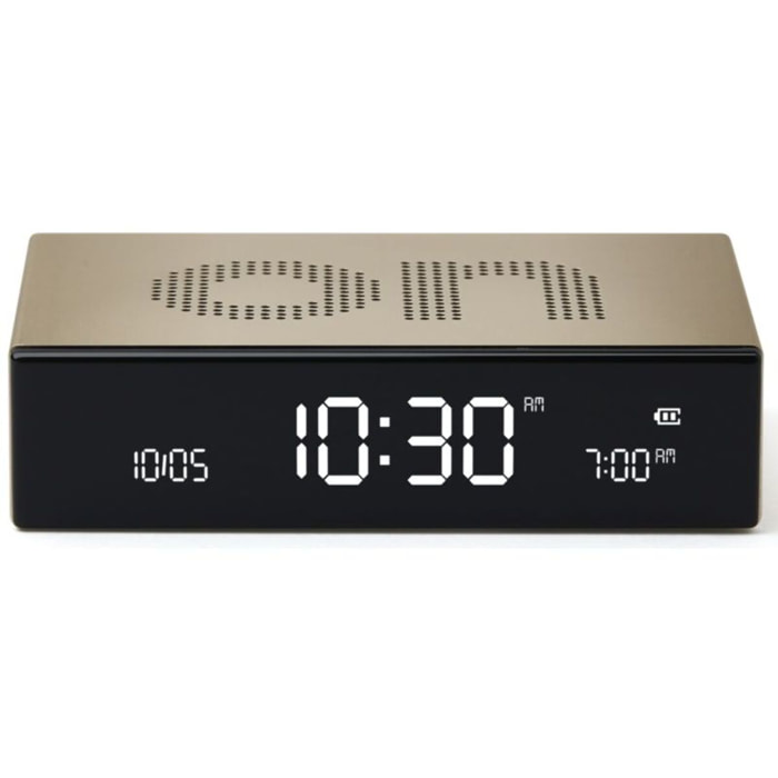 Réveil LEXON Flip Premium Rechargeable Aluminium Or