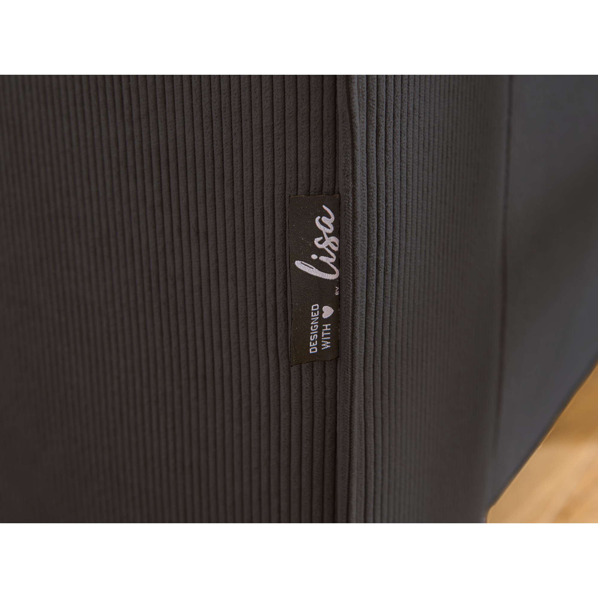 Albane - canapé 3 places - en velours côtelé - Gris foncé