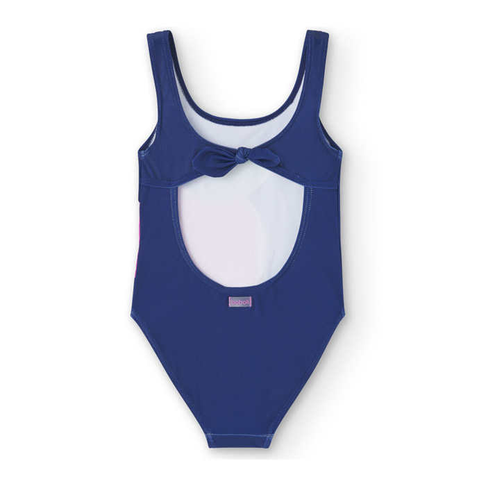 Bañador estampado niña, lentejuelas, azul Ã­ndigo