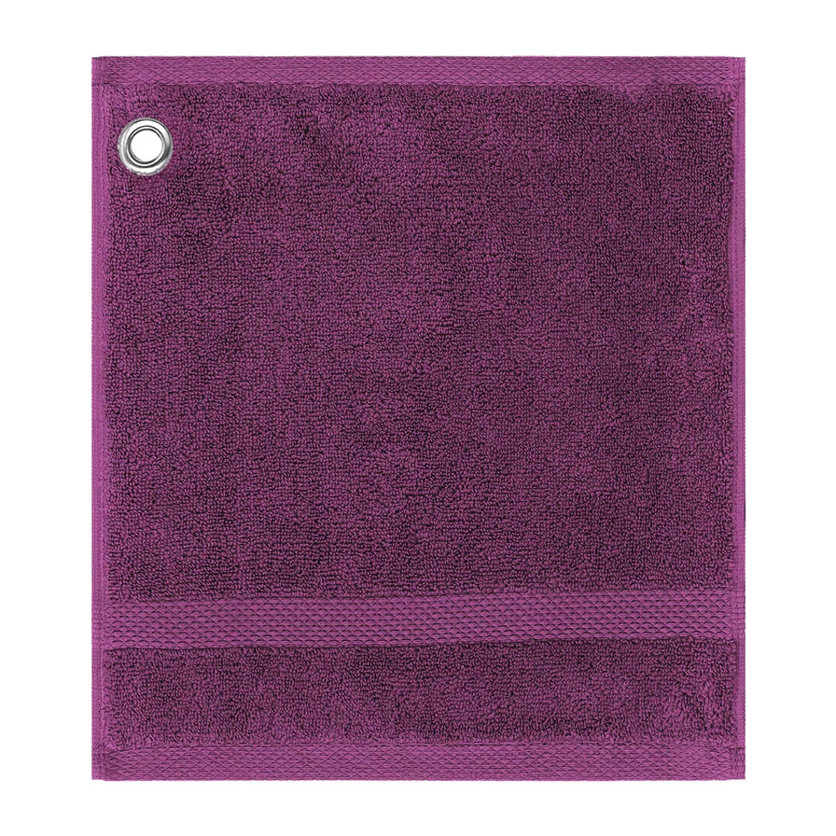 Carre avec oeillet pur coton 550 g/m² uni violet Elea raisin