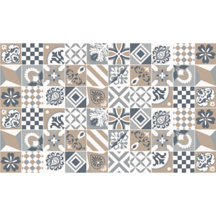 Stickers muraux - Sticker Mural Carrelage adhésif Cuisine Salle de Bain - 60 STICKERS CARREAUX DE CIMENT AZULEJOS CHARLOTINA