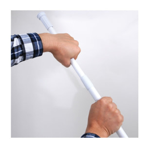 Barre tringle pour rideau de douche ou baignoire extensible Blanche 140-260cm MSV