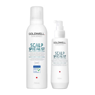 GOLDWELL DS Kit Scalp Specialist Sensitive Foam Shampoo 250ml + Rebalance & Hydrate Fluid 150ml