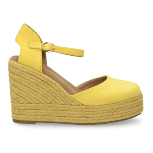 Alpargata cuña mujer talón cerrado y pulsera tobillo