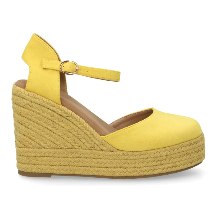 Alpargata cuña mujer talón cerrado y pulsera tobillo