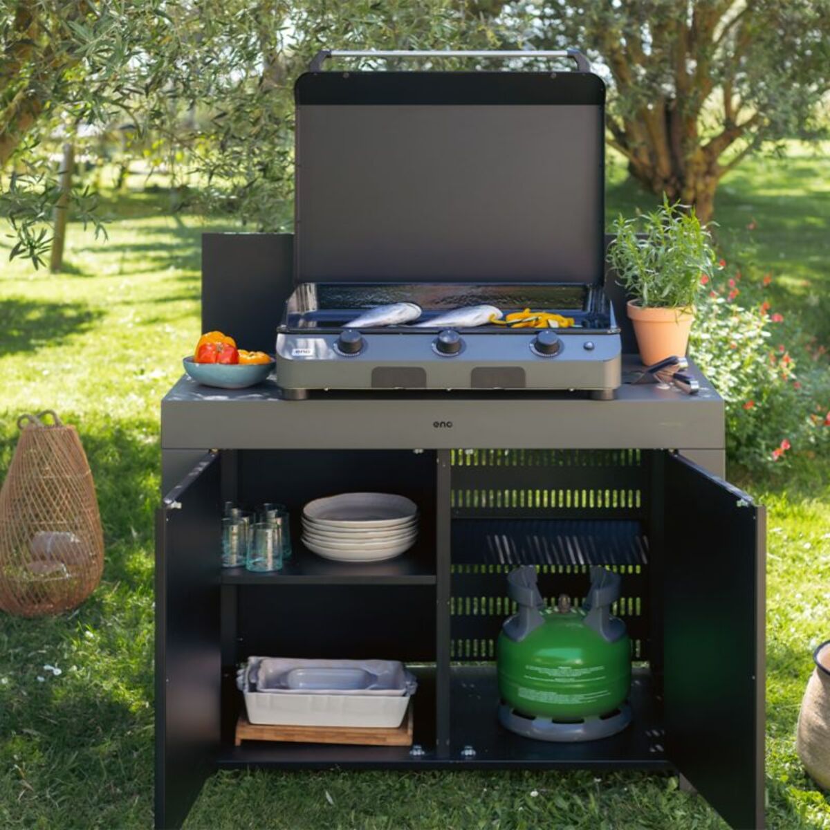 Meuble de cuisine extérieure ENO Meuble Felix Gris