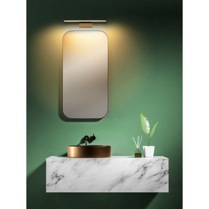 FORLIGHT Nora - Lámpara para Espejo de Baño LED 39cm con Luz Neutra 4000K. Protección IP44 para Baños. Color Negro