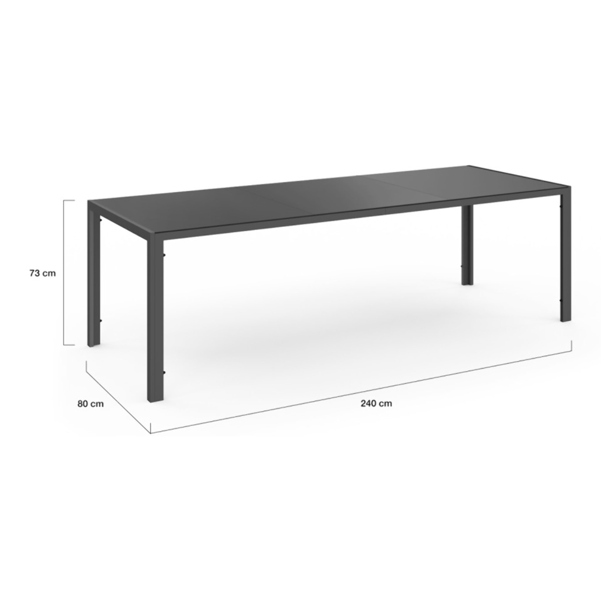 Ensemble repas Formentera 10 places gris