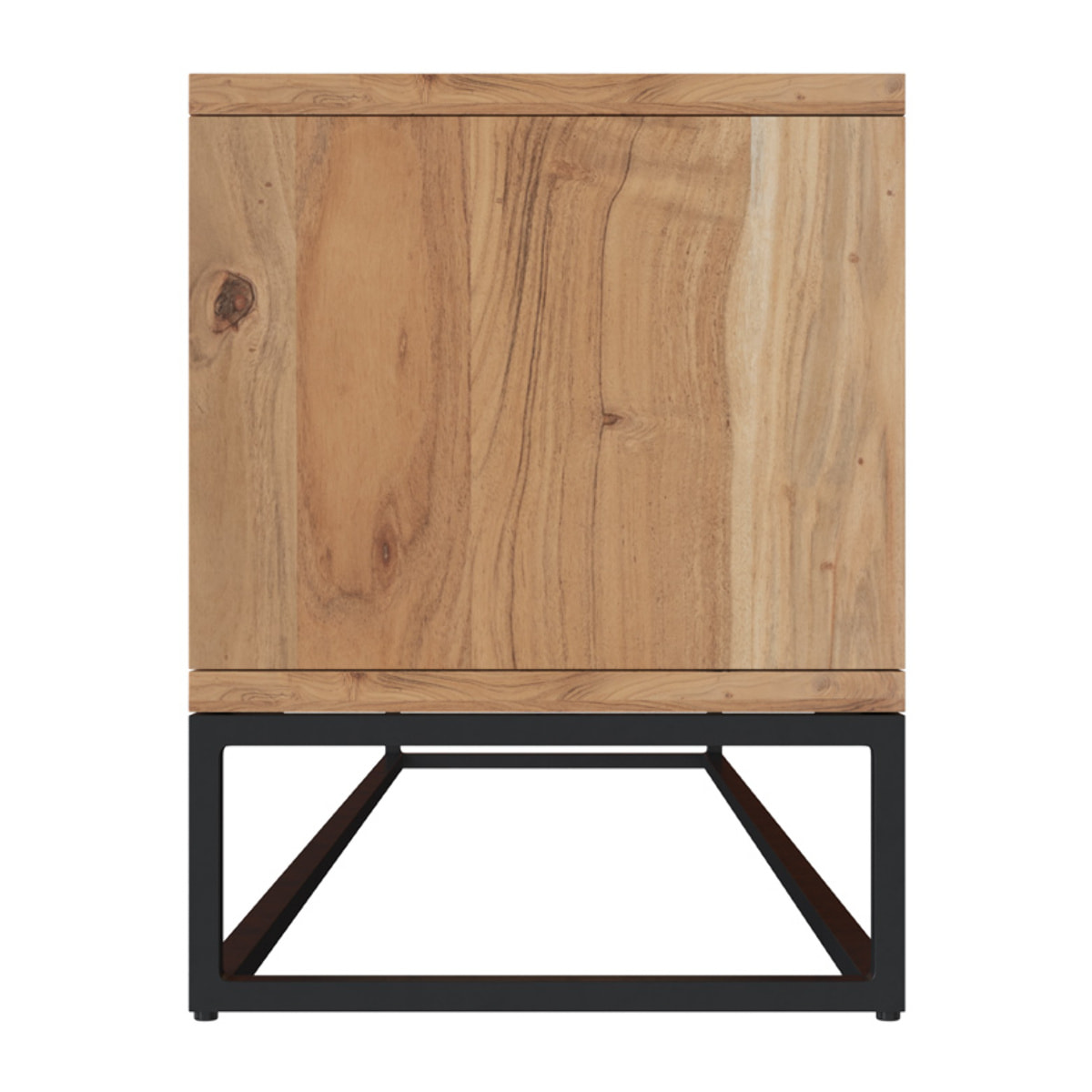 Meuble TV en bois d'acacia massif et métal 140 cm - Alabama
