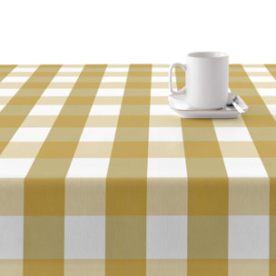 Nappe en résine anti-taches Carreaux moutarde