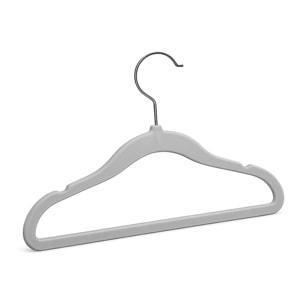 Set de perchas infantiles de terciopelo - Antideslizantes y finas con ganchos giratorios
