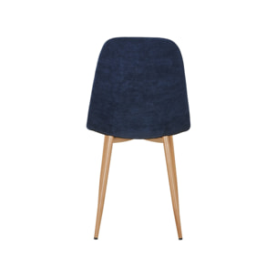Chaise décor bois et tissu (lot de 2) VERA