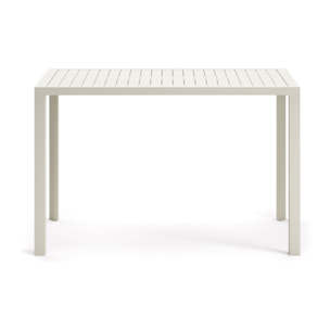 Kave Home - Tavolo da esterno alto Culip in alluminio finitura bianca 150 x 77 cm