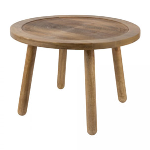 Dendron - Table d'appoint ronde bois ø60cm - Couleur - Bois clair