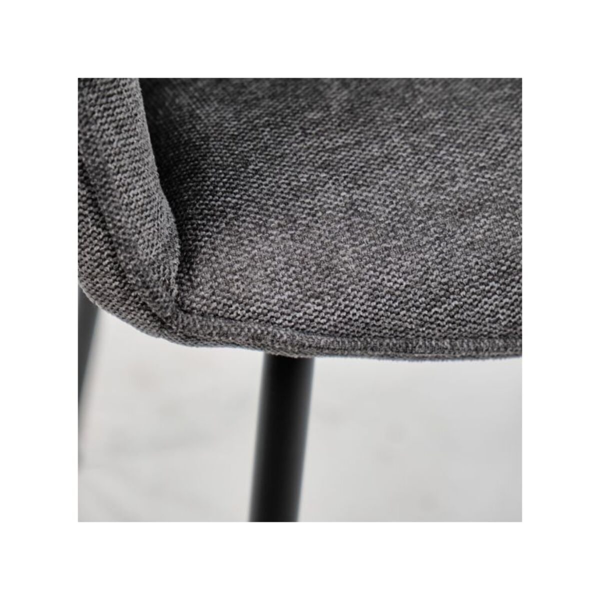 Chaise en tissu avec accoudoirs et pieds métal noir - MIKI