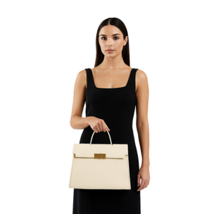 Borsa a mano da donna Made in Italy - Modello Zaffiro Lux - 100% pelle - 35.0 x 27.0 x 13.0 cm