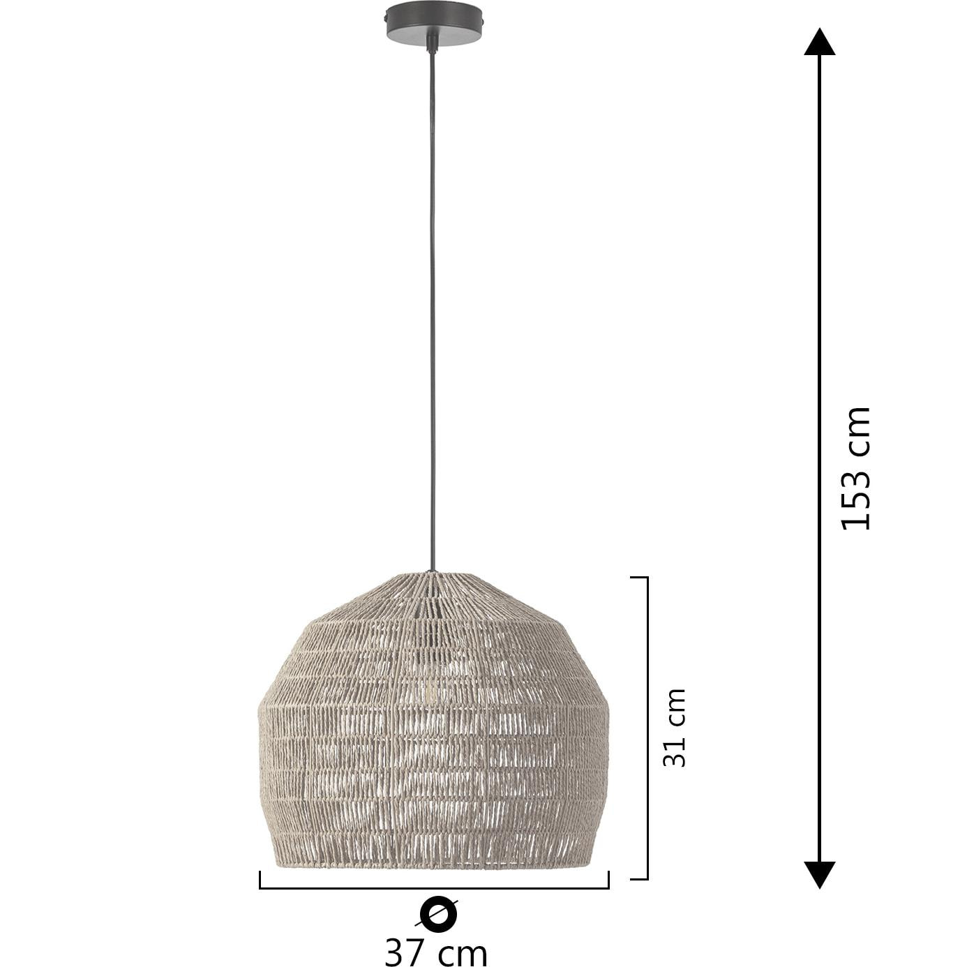 Lámpara de techo Aiko de papel trenzado, diámetro 37 cm