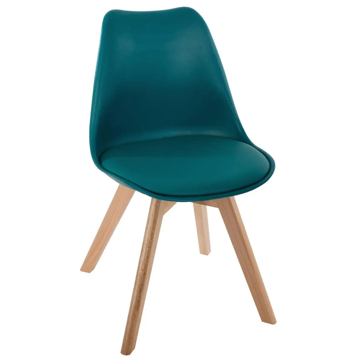 Chaise "Baya" pieds hêtre bleu canard