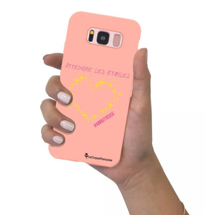 Coque Samsung Galaxy S8 Silicone Liquide Douce rose pâle Atteindre les étoiles La Coque Francaise.