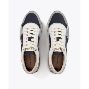 Sneaker con Suola Personalizzata e Stampa Animalier e Dettagli in Pelle