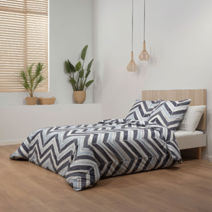 Parure de lit avec housse de couette 240x220 cm + 2 taies d'oreiller 65x65 cm 100% percale de coton - NINA -