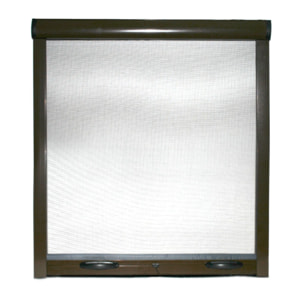Zanzariera Universale A Rullo Avvolgibile Profilo Riducibile Regolabile Per Finestra Balconi Con Frizione Telaio Alluminio Marrone 120 X 160 Cm